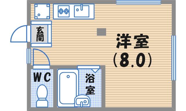 キャナルサイドヴィレッジシーサイド(ワンルーム/2階)の間取り写真