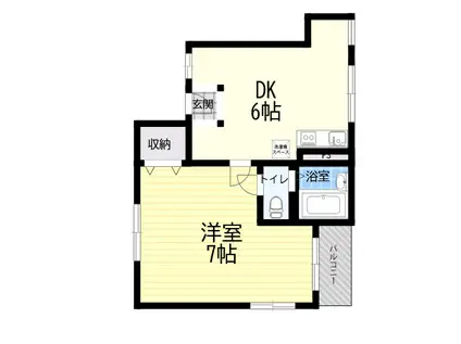 ユーコート鳴尾(1DK/3階)の間取り写真