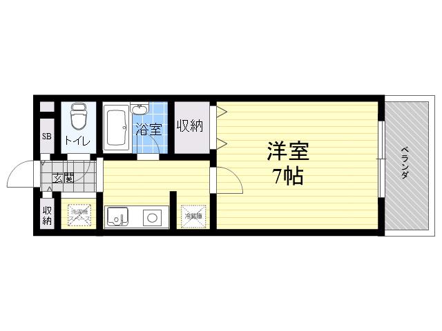 ステラハウス20(1K/1階)の間取り写真