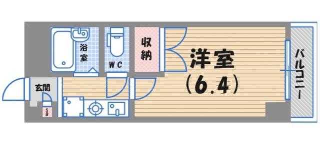 西宮SKYハイツ(1K/2階)の間取り写真