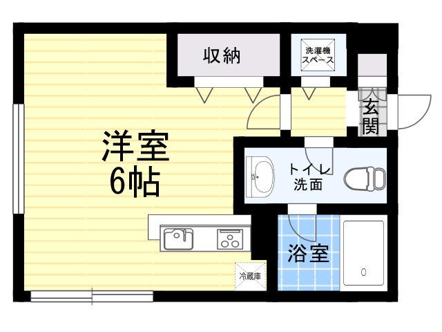 ブリストル(ワンルーム/1階)の間取り写真