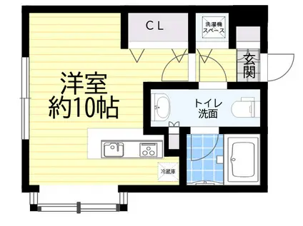 ブリストル(ワンルーム/2階)の間取り写真