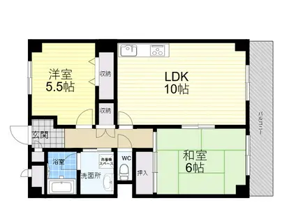 加島第6マンション(2LDK/2階)の間取り写真