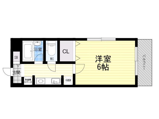 ステラハウス22(1K/2階)の間取り写真