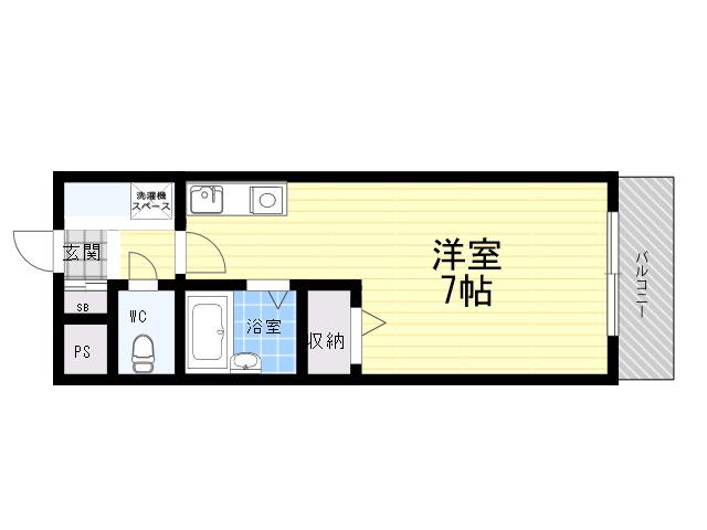 クレアコート産所町(1K/1階)の間取り写真