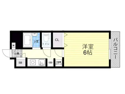 アーバンジャングルプレース206(1K/1階)の間取り写真