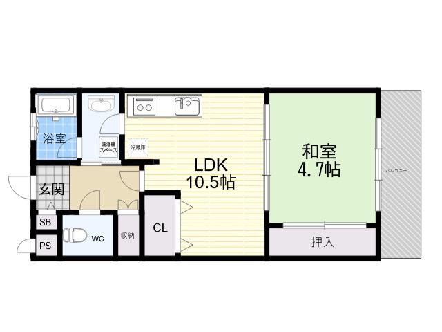アークコート北口(1LDK/3階)の間取り写真