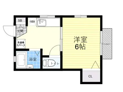 ヴィラアガパンサス(1DK/2階)の間取り写真