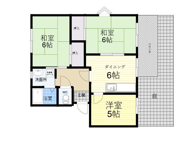 株元マンション2号棟(3DK/1階)の間取り写真