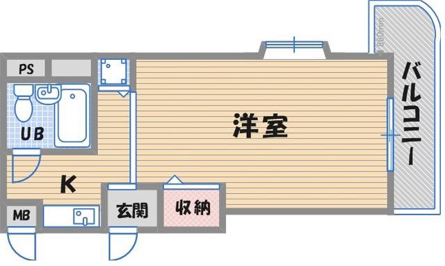 ジョイフル西宮(ワンルーム/5階)の間取り写真