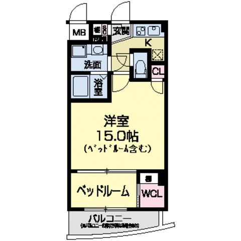 セレニテ甲子園(1DK/5階)の間取り写真