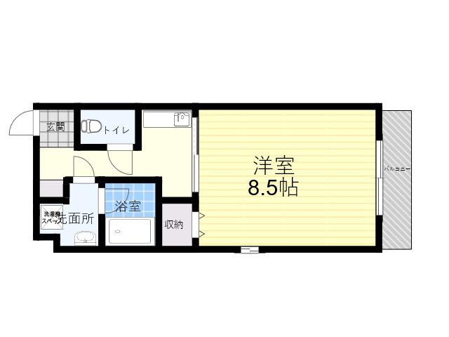 WOB西宮レジデンス(1K/4階)の間取り写真