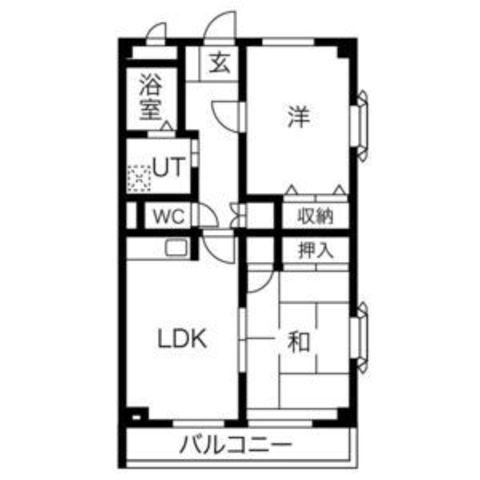 KMⅡ夙川(2LDK/3階)の間取り写真