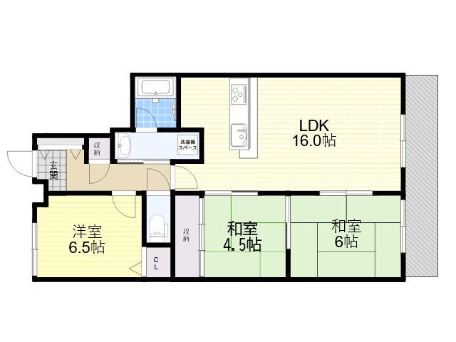 サンテ東甲子園(3LDK/2階)の間取り写真