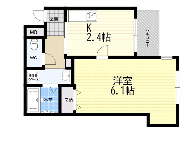 RUISSEAU武庫川(1K/3階)の間取り写真