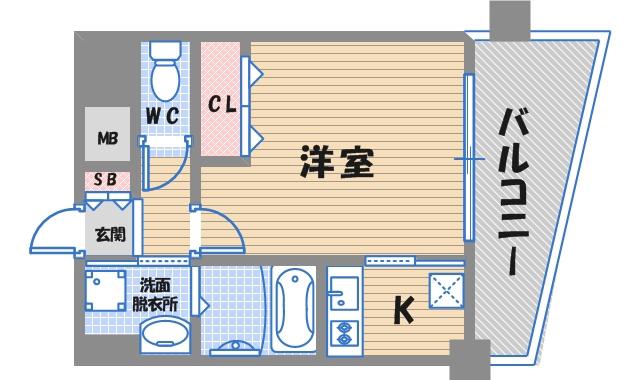 アーバングリーン甲子園(1K/3階)の間取り写真