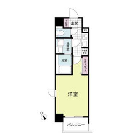 アーバングリーン甲子園(1K/10階)の間取り写真