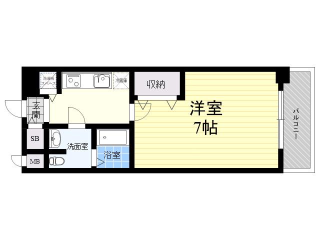 アーバングリーン甲子園(1K/3階)の間取り写真