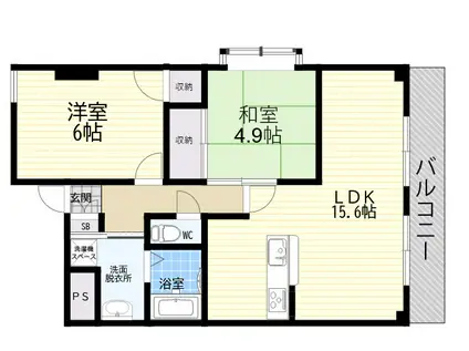 アーデンハウス菊谷(1LDK/2階)の間取り写真