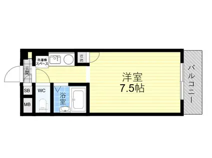ハイツ坂口(1K/3階)の間取り写真