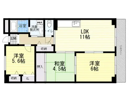 レルンブラール(3LDK/1階)の間取り写真