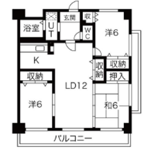 シャンドフルール(3LDK/3階)の間取り写真