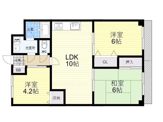 エルドラド甲東園(3LDK/3階)の間取り写真