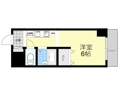 ハイツ北口(1K/4階)の間取り写真