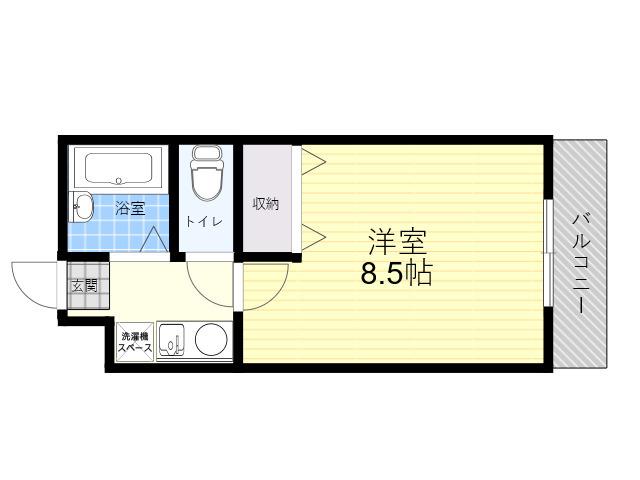ピュア河原(1K/1階)の間取り写真