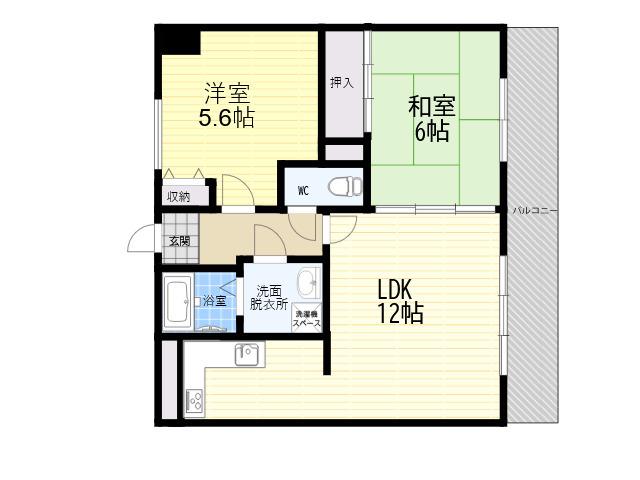 シティオボヌール(2LDK/2階)の間取り写真