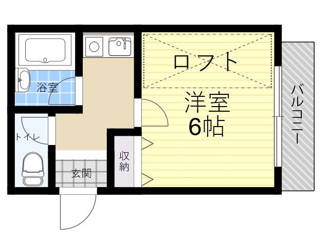 プチハウス仁川(1K/1階)の間取り写真