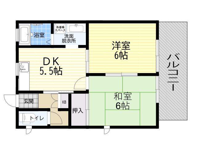 カーサオクムラ(2DK/2階)の間取り写真