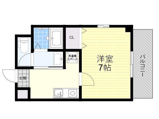 プレッツァ西宮(1K/6階)の間取り写真