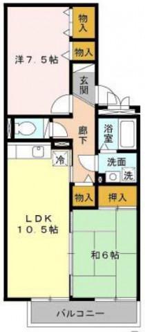 ルミエール甲東園Ⅱ(2LDK/1階)の間取り写真