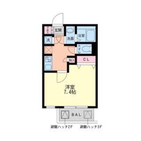 レジディア甲東園(1K/1階)の間取り写真