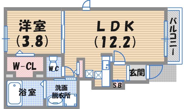 アルビコッコ(1LDK/1階)の間取り写真