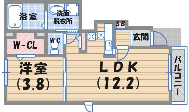 アルビコッコ(1LDK/1階)の間取り写真