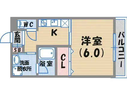 COLABO甲子園 ウエスト(1K/3階)の間取り写真