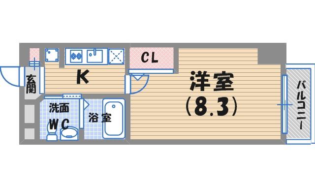 セレニテ西宮本町(1K/5階)の間取り写真