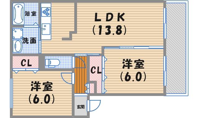 エトワール(2LDK)の間取り写真