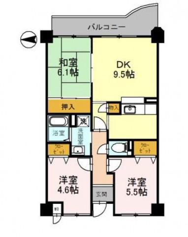グレース門戸荘(3DK/2階)の間取り写真