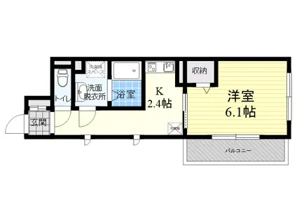 アルタイル・ヴィラII(1K/1階)の間取り写真