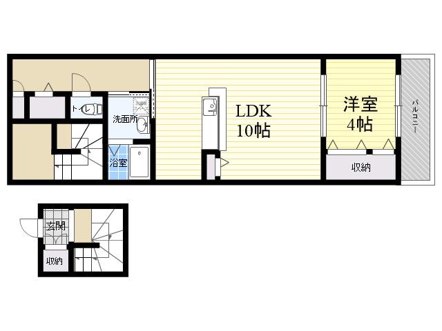 パロス苦楽園(1LDK/2階)の間取り写真