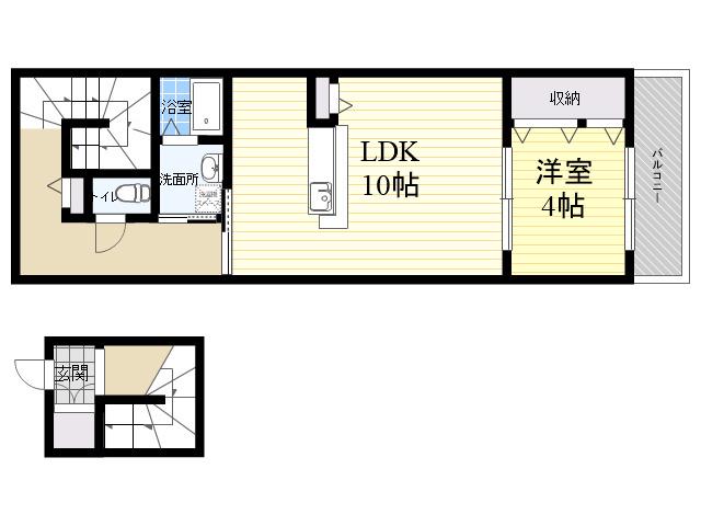 パロス苦楽園(1LDK/2階)の間取り写真
