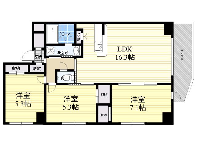 LA DOUCEUR西宮北口(3LDK/6階)の間取り写真