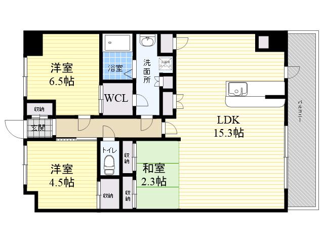 LA DOUCEUR西宮北口(2LDK/3階)の間取り写真