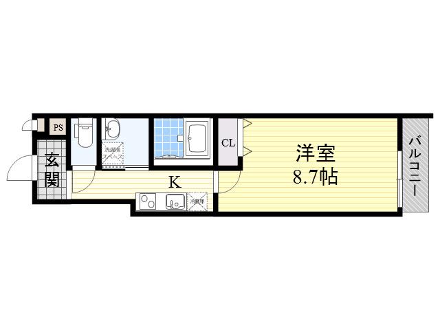 フジパレス西宮戎1番館(1K/1階)の間取り写真