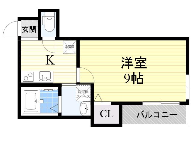 フジパレス西宮戎5番館(1K/1階)の間取り写真