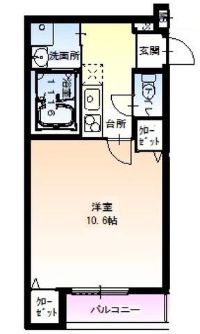 フジパレス西宮能登2番館(1K/3階)の間取り写真