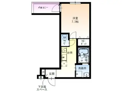 フジパレス西宮今津2番館(1K/3階)の間取り写真